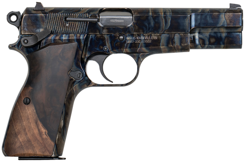 MAC 12000010 GP-35  9mm Luger 15+1 4.70" Black Steel Barrel, Color Case Hardened Serrated Carbon Steel Slide & Frame w/Beavertail, Grade III Turkish Walnut Grip