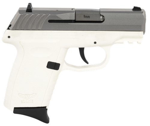 SCCY Industries CPX-2TTWTG3 CPX-2 Gen3 9mm Luger Caliber with 3.10" Barrel, 10+1 Capacity, White Finish Picatinny Rail Frame, Serrated Stainless Steel Slide, Polymer Grip & No Manual Thumb Safety