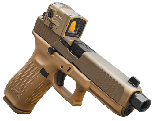 Glock UA175S204N17FDE G17 Gen5 Full Size Frame 9mm Luger 17+1 4.49" Black Threaded Barrel, Steel Flat Dark Earth Cerakote Polymer Frame w/Picatinny Rail, Aimpoint Acro Red Dot, Ambidextrous