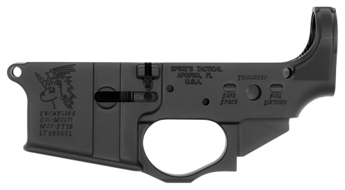 Spikes STLS030 Snowflake Stripped Lower Receiver Multi-Caliber 7075-T6 Aluminum Black Anodized for AR-15