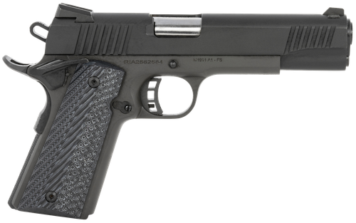 Rock Island 51511 M1911-A1 Standard FS 45 ACP 8+1 5" Barrel, Black Parkerized Steel Frame w/Beavertail, Parkerized Serrated Slide, Black/Gray G10 Grip, Grip Safety