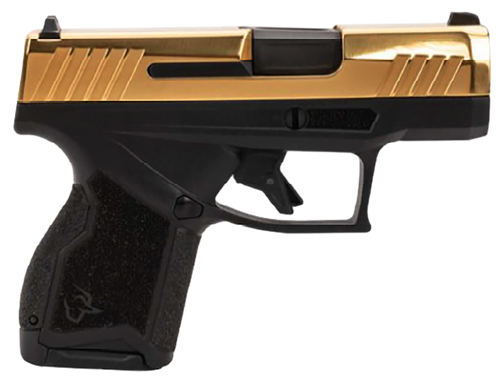 Taurus 1-GX4M931-10G GX4  Micro-Compact Frame 9mm Luger 10+1 3.06" Satin Black DLC Stainless Steel Barrel, Gold PVD Serrated Alloy Steel Slide,  Matte Black Stainless Steel Frame, Textured Grip