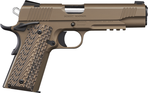 Kimber Mfg.,inc 3000236 Desert Warrior  45 ACP 7+1 5" Front Serrations Steel Slide Desert Tan KimPro II G-10 Grip