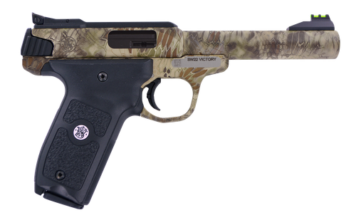Smith & Wesson 10297 SW22 Victory Full Size Frame 22 LR 10+1 5.50" Kryptek Highlander Match Grade Steel Barrel & Frame, Black Textured Grip, Thumb Safety