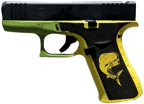 Glock UX4350204MAHIFR G43X  Sub-Compact Frame 9mm Luger 10+1 3.41" Black GMB Barrel, Black nDLC Serrated Steel Slide, Mahi Polymer Frame w/Front Rail & Beavertail, Black Textured Grip, Ambidextrous