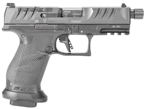 Walther Arms 2844176 PDP Pro SD Compact Frame 9mm Luger 18+1 4.60" Black Threaded Barrel, Black Optic Ready/Serrated Steel Slide, Black Polymer Frame w/Picatinny Rail, Medium Backstrap Grip