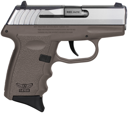 SCCY Industries CPX-3TTDE CPX-3  Sub-Compact Frame 380 ACP 10+1, 3.10" Stainless Quadlock Barrel, Serrated Stainless Steel Slide, Flat Dark Earth Polymer Frame w/Finger Grooves, No Safety, Right Hand