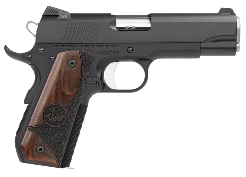 Dan Wesson 01828 Guardian  9mm Luger 9+1 4.25" Stainless Steel Barrel, Black Duty Serrated Stainless Steel Slide, Black Aluminum Frame w/Beavertail, Wood Grip, Ambidextrous