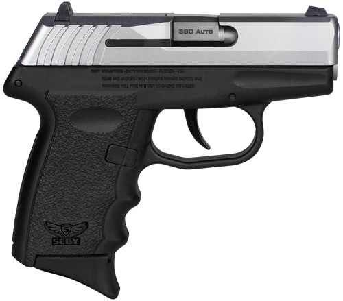 SCCY Industries CPX-3TTBK CPX-3  Sub-Compact Frame 380 ACP 10+1, 3.10" Stainless Quadlock Barrel, Serrated Stainless Steel Slide, Black Polymer Frame w/Finger Grooves, No Safety, Right Hand