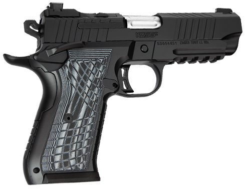 Kimber Mfg.,inc 3100017 KDS9C  9mm 10+1 4.09" KimPro Black Front and Rear Serrations Stainless Steel Slide Black Gray and Black Crosshatch Cut G-10 Grip