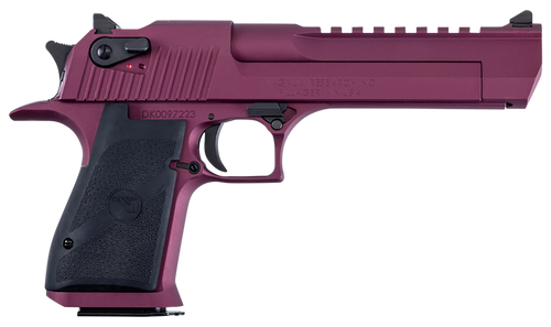 Magnum Research DE50BKC Desert Eagle Black Cherry 50 AE 7+1 6" Black Barrel, Metallic Black  Cherry Cerakote Serrated Slide, Aluminum Frame w/Picatinny Rail & Beavertail Black Rubber Grips