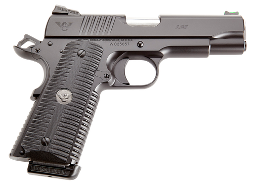 Wilson Combat ACPCOM9 ACP Commander 9mm Luger 10+1 4.25" Stainless Match Grade Barrel, Black Serrated Carbon Steel Slide, Black Armor-Tuff Carbon Steel Frame w/Beavertail, Black G10 Eagle Claw Grip