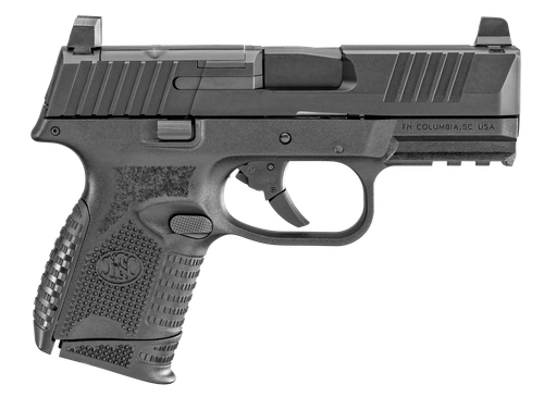 FN 66100572 509C MRD Compact Frame9mm Luger 10+1 3.70" Black Recessed Target Crown Steel Barrel, Black PVD Optic Ready/Serrated Steel Slide & Polymer Frame w/Picatinny Rail,  Ambidextrous
