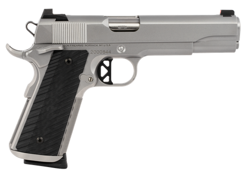 Dan Wesson 01824 Valor  45 ACP 8+1 5" Stainless Steel Barrel, Bead Blasted Serrated Stainless Steel Slide & Frame w/Beavertail & Picatinny Rail, Black G10 Grip, Ambidextrous