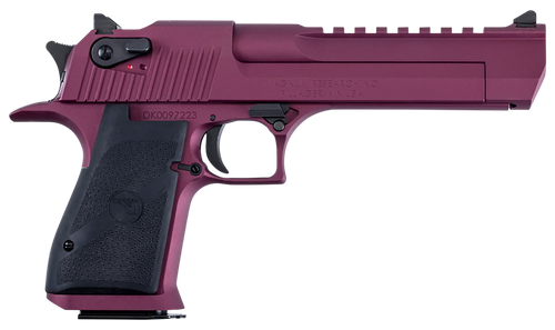 Magnum Research DE44BKC Desert Eagle Black Cherry 44 Mag 7+1 6" Black Barrel, Metallic Black  Cherry Cerakote Serrated Slide, Aluminum Frame w/Picatinny Rail & Beavertail Black Rubber Grips