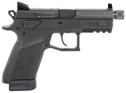 CZ-USA 89289 P-07 Suppressor Ready 9mm Luger 4.36" 17+1 Overall Black Finish with Inside Railed Nitride Steel Slide, Stippled Interchangeable Backstrap Grip & Picatinny Rail