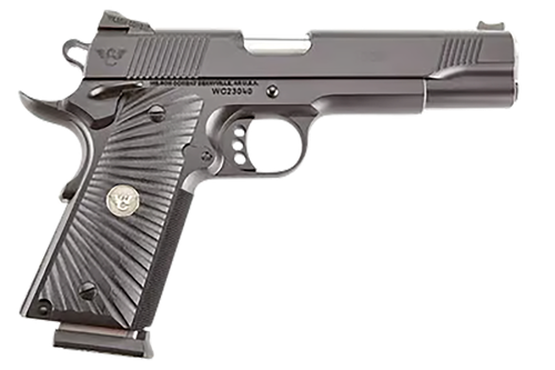 Wilson Combat CQBFS9A 1911 CQB Full Size Frame 9mm Luger 10+1 5" Match Grade Barrel, Black Serrated Carbon Steel Slide, Black Armor-Tuff Carbon Steel Frame w/Beavertail, Black G10 Starburst Grip