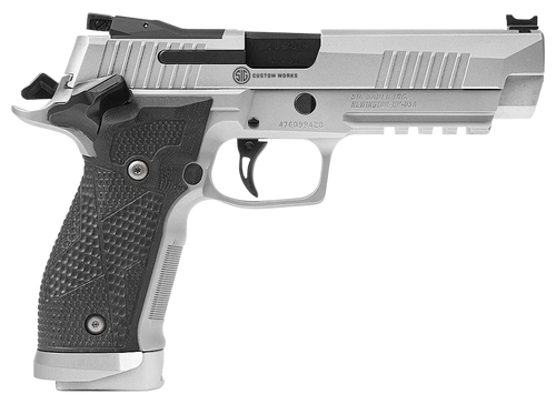 Sig Sauer 226X59STAS P226 XFive STAS Full Size 9mm Luger 20+1 5" Steel Bull Barrel, Stainless Optic Ready/Serrated Steel Slide w/Picatinny Rail & Beavertail Frame, Black Piranha G10 Grips Right Hand