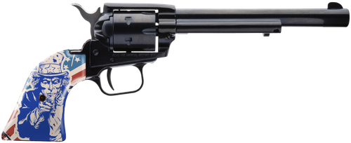 Heritage Mfg RR22B6-US09 Rough Rider  22 LR 6 Shot 6.50" Black Black Zinc Alloy Frame & Cylinder, Ivory w/Red/Blue Uncle Sam Grip, Hammer/Thumb Safety, Exposed Hammer