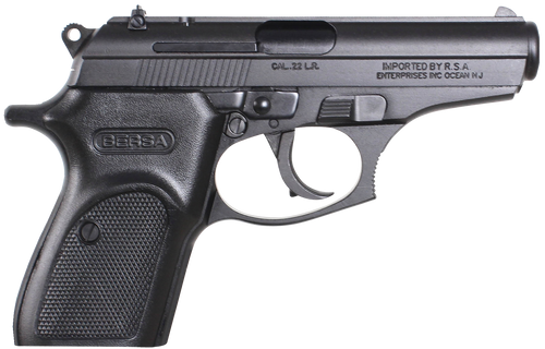 Bersa T22M Thunder  Micro-Compact Frame 22 LR 10+1, 3.50" Black Steel Barrel, Matte Black Serrated Slide, Matte Black Aluminum Frame w/Beavertail