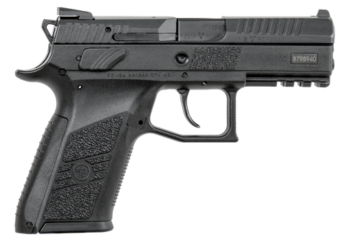 CZ-USA 01086 P-07  9mm Luger 10+1 3.75" Blued Steel Barrel, Black Nitride Serrated Steel Slide, Black Polymer Frame w/Picatinny Rail, Black Interchangeable Backstrap Grip, Ambidextrous