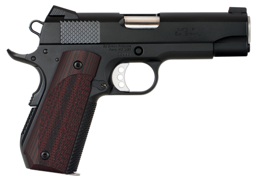 Ed Brown KC18G4 1911 Kobra Carry 45 ACP 7+1 4.25" Stainless Recessed Crown Barrel, Black Gen4 Snakeskin Serrated Carbon Steel Slide & Frame w/Beavertail, Laminate Wood Grip