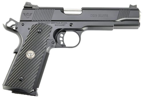 Wilson Combat CQBEFS9 CQB Elite 9mm Luger 10+1 5" Match Grade Barrel, Black Serrated Carbon Steel Slide, Black Armor-Tuff Carbon Steel Frame w/Beavertail, Black G10 Grip