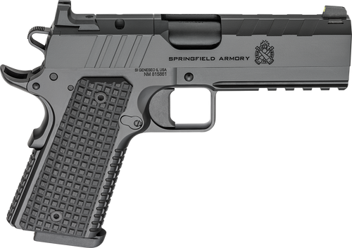 Springfield Armory PX9227LAOS 1911 Emissary 9mm 9+1 4.25" Stainless Steel Barrel Optic Ready Black Carbon Steel Slide VZ Grips Thin-Line G10 Grip