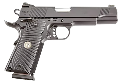 Wilson Combat CQBFS45A 1911 CQB Full Size Frame 45 ACP 8+1 5" Match Grade Barrel, Black Serrated Carbon Steel Slide, Black Armor-Tuff Carbon Steel Frame w/Beavertail, Black G10 Starburst Grip