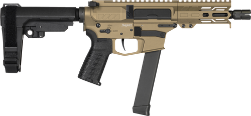 CMMG 99A890FCT Banshee MKGS 9mm Luger 33+1 5" Black Nitride Medium Taper Threaded Barrel, EML 4" M-LOK Handguards, Coyote Tan Cerakote Aluminum Picatinny Rail Receiver, CMMG Zeroed Grips