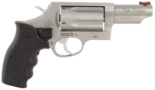 Taurus 2-441039TVL Judge w/Laser Compact 45 Colt (Long Colt)/410 Bore 2.50" Chamber 5rd 3" Stainless Steel Barrel, Cylinder & Stainless Steel Frame, Viridian Laser, Transfer Bar Safety