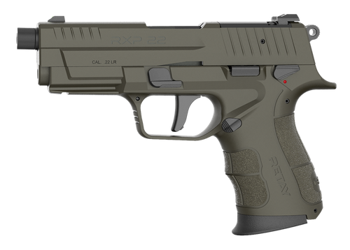 Retay USA RXP22OD13TH RXP  22 LR 13+1 4" Black Threaded Barrel, OD Green Cerakote RMR/RMSc Optic Ready/Serrated Slide, OD Green Cerakote Polymer Frame w/Accessory Rail, Textured Grip
