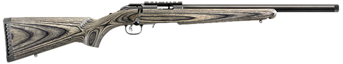 Ruger 8349 American Rimfire Target Full Size 22 WMR 9+1 18" Satin Blued Threaded Bull Barrel, Satin Blued Drilled & Tapped Steel Receiver, Black Laminate Fixed Stock, Right Hand
