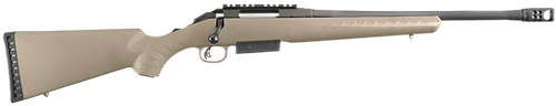Ruger 16950 American Ranch  Full Size 450 Bushmaster 3+1 16.12" Matte Black Threaded Barrel, Matte Black Picatinny Rail Steel Receiver, Flat Dark Earth Fixed Synthetic Stock, Right Hand