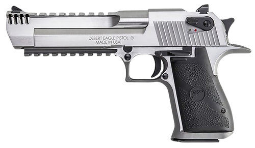 Magnum Research DE357SRMB Desert Eagle Mark XIX 357 Mag 9+1 6" Stainless Steel Barrel, Stainless Steel Serrated Slide, Stainless Steel Frame w/Beavertail & Picatinny Rail, Weaver Top Mount