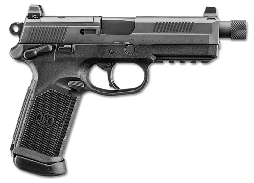 FN 66101633 FNX Tactical Bundle 45 ACP 10+1 5.30" Black Steel Threaded Barrel, Black Serrated Stainless Steel Slide, Black Polymer Frame w/Picatinny Rail, Ambidextrous, 5 Magazines