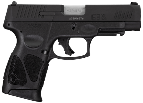 Taurus 1G3XLSR904110 G3XL  Compact Frame 9mm Luger 10+1 4" Matte Stainless Steel Barrel, Matte Black Tenifer Serrated Steel Slide, Black Polymer Frame w/Picatinny Rail, Black Polymer Grip