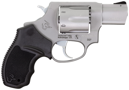 Taurus 232729 327  Small Frame 327 Federal Mag 6rd 2" Matte Stainless Steel Barrel, Cylinder & Frame, Black Finger Groove Rubber Grip, Hammer Safety