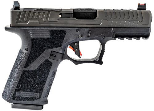 Faxon Firearms FX19P FX-19 Patriot Compact Frame 9mm Luger 15+1, Black Steel Barrel, Black DLC Optic Cut/Serrated Stainless Steel Slide, Black Polymer Frame w/Picatinny Rail