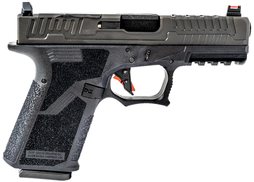 Faxon Firearms FX19P FX-19 Patriot Compact Frame 9mm Luger 15+1, Black Steel Barrel, Black DLC Optic Cut/Serrated Stainless Steel Slide, Black Polymer Frame w/Picatinny Rail