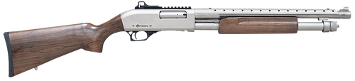 Citadel FRMN1220NKL Mariner  12 Gauge Pump 3" 4+1 18.50"  Nickel Full Heat Shield Barrel, Nickel Picatinny Rail Stainless Steel Receiver, Fixed Walnut Wood Stock