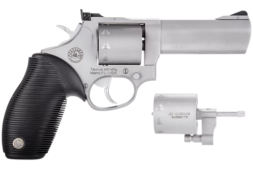 Taurus 2992049 Tracker 992 22 LR or 22 WMR 9rd 4" Barrel, Overall Matte Finish Stainless Steel & Black Ribber Grip Includes Cylinder