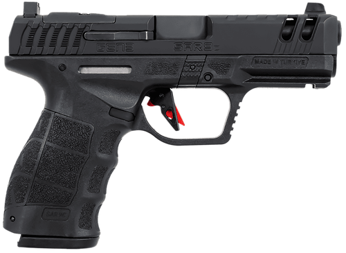 SAR USA SAR9CG3BL SAR9 C Gen3 Compact Frame 9mm Luger 15+1 4" Black Steel Barrel, Black Steel Optic Ready/Ported/Serrated Slide, Black Polymer Frame w/Picatinny Rail, Interchangeable Backstrap Grip
