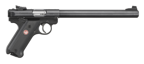 Ruger 40173 Mark IV Target 22 LR 10+1 10" Overall Blued Bull Barrel, Slide & Frame, Black Checkered Polymer Grips