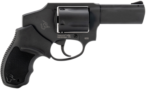 Taurus 2-850131 850  Small 38 Special 5 Shot 3" Matte Black Alloy Steel Barrel, Cylinder & Frame, Black Rubber Grip, Transfer Bar Safety, Concealed Hammer
