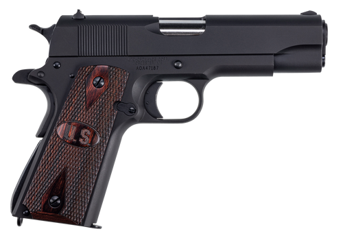 Auto-Ordnance 1911BKOCW 1911 A1 Commander 45 ACP 9+1 4.25" Matte Black Serrated  Carbon Steel Slide Matte Black Matte Black Carbon Steel Checkered Wood w/Integrated US Logo Grips Right Hand