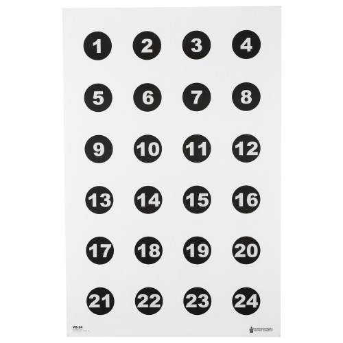 ACTION TGT 24 3" NMBR CIRCLES 100PK