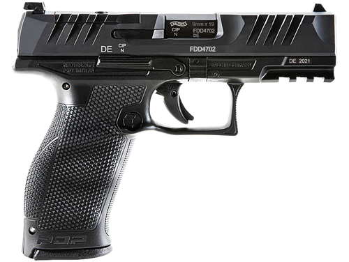 Walther Arms 2854694 PDP Optic Ready 9mm Luger 4" Barrel 10+1, Polymer Frame With Picatinny Acc. Rail, Optic Cut Super Terrain Serrated Steel Slide, Performance Duty Trigger, Manual Safety