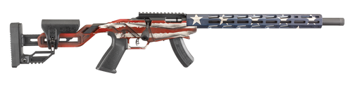 Ruger 8422 Precision Rimfire  22 LR 15+1 18" Threaded 1137 Alloy Steel Barrel, American Flag Cerakote Finish,  Adjustable Quick-Fit Precision Rimfire Stock, 30 MOA Picatinny Rail, Optics Ready