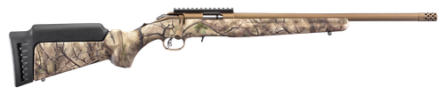 Ruger 8372 American Rimfire  Full Size 22 LR 9+1 18" Bronze Cerakote Threaded Barrel, Bronze Cerakote Picatinny Rail Steel Receiver, GoWild Camo I-M Brush Synthetic Fixed Stock, Right Hand